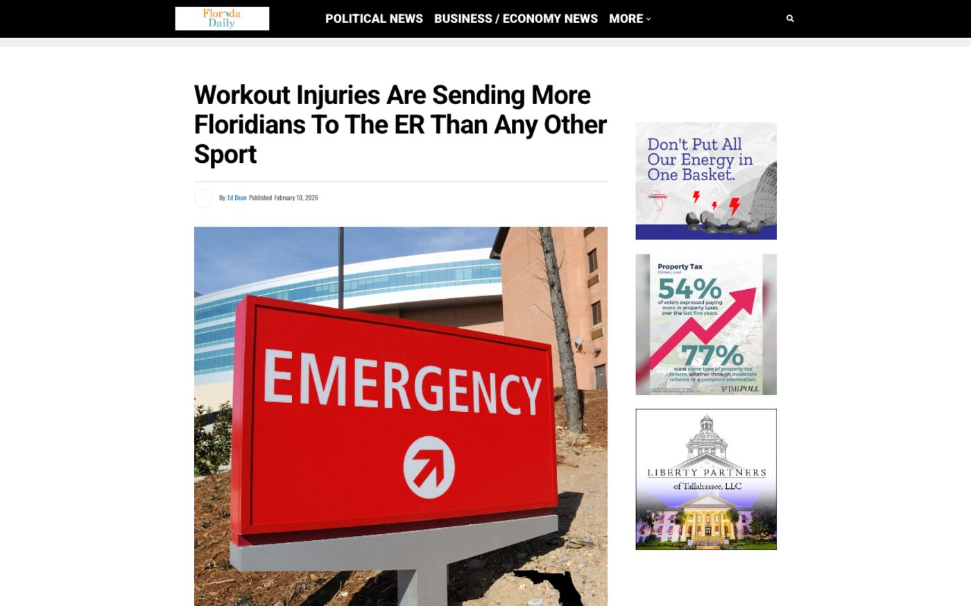 Workout Injuries Are Sending More Floridians to the ER Than Any Other Sport on Florida Daily