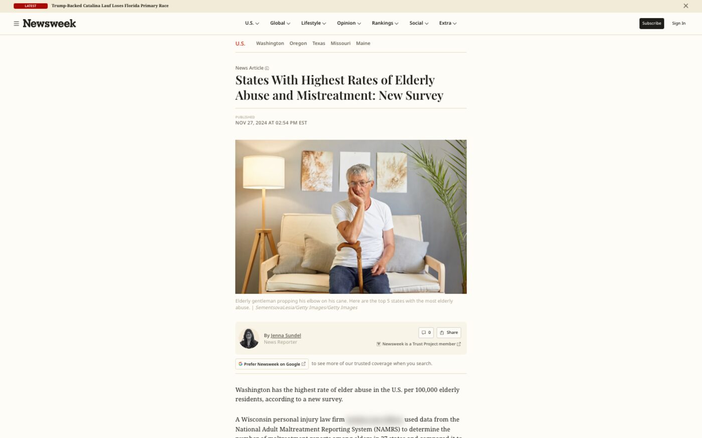 States With Highest Rates of Elderly Abuse and Mistreatment: New Survey on Newsweek