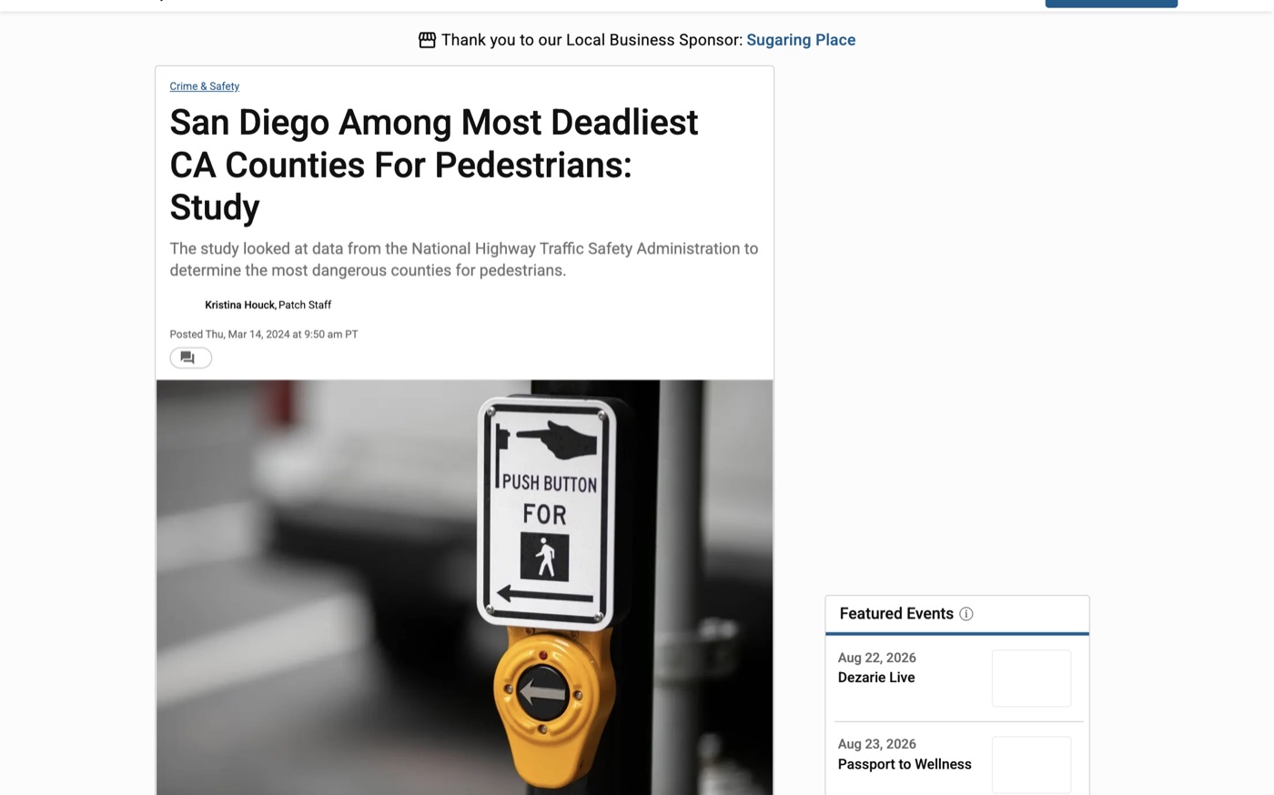 San Diego Among Most Deadliest CA Counties For Pedestrians: Study on Patch