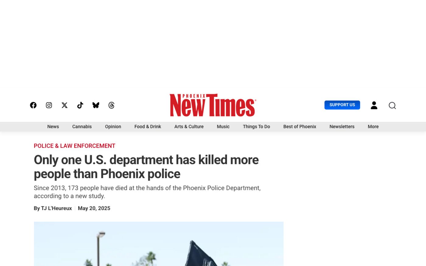 Only One US Department Killed More People Than Phoenix Police on Phoenix New Times