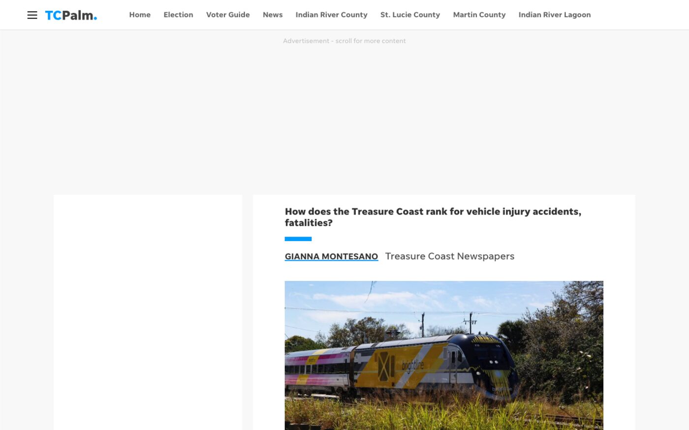 Treasure Coast ranks low for fatal and injury-causing crashes on TCPalm