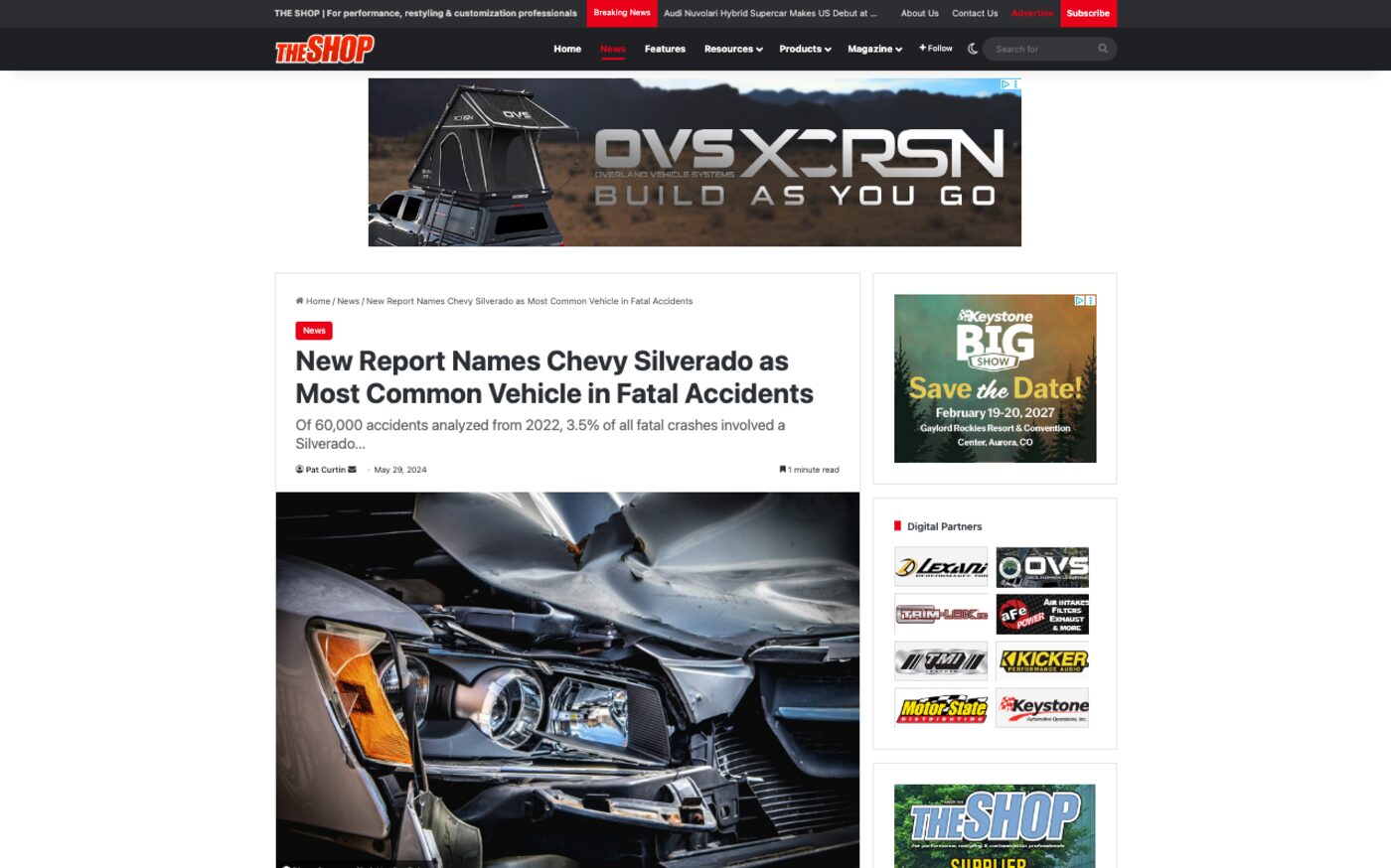 New Report Names Chevy Silverado as Most Common Vehicle in Fatal Accidents on THE SHOP Magazine