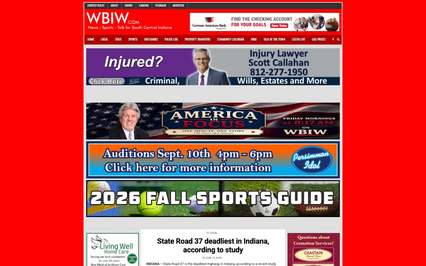 State Road 37 deadliest in Indiana, according to study on WBIW